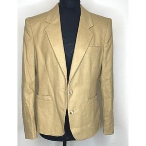Women Wool Blazer Vintage Two Button 10 Tan Camel Gordon of Philadelphia